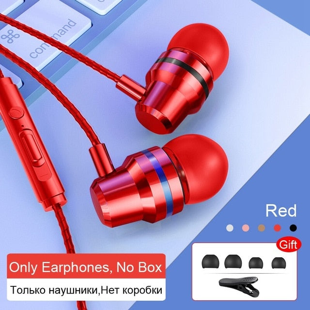 TOMKAS Wired Earbuds Headphones 3.5mm In Ear Earphone Earpiece With Mic Stereo Headset 5 Color For Samsung Xiaomi Phone Computer - Amzon World
