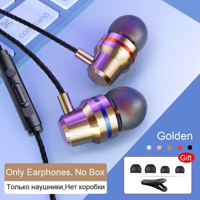 TOMKAS Wired Earbuds Headphones 3.5mm In Ear Earphone Earpiece With Mic Stereo Headset 5 Color For Samsung Xiaomi Phone Computer - Amzon World