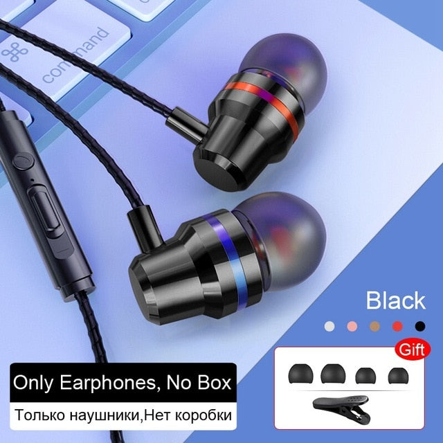 TOMKAS Wired Earbuds Headphones 3.5mm In Ear Earphone Earpiece With Mic Stereo Headset 5 Color For Samsung Xiaomi Phone Computer - Amzon World