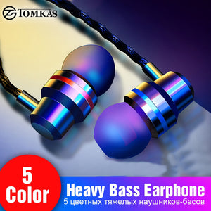 TOMKAS Wired Earbuds Headphones 3.5mm In Ear Earphone Earpiece With Mic Stereo Headset 5 Color For Samsung Xiaomi Phone Computer - Amzon World