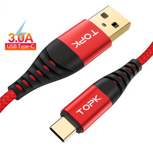 AN42 3A Quick Charge 3.0 USB Type C Cable for Xiaom Redmi Note 7 Fast Charging Type-C Cable for Samsung S9 S10 Plus USB C - Amzon World