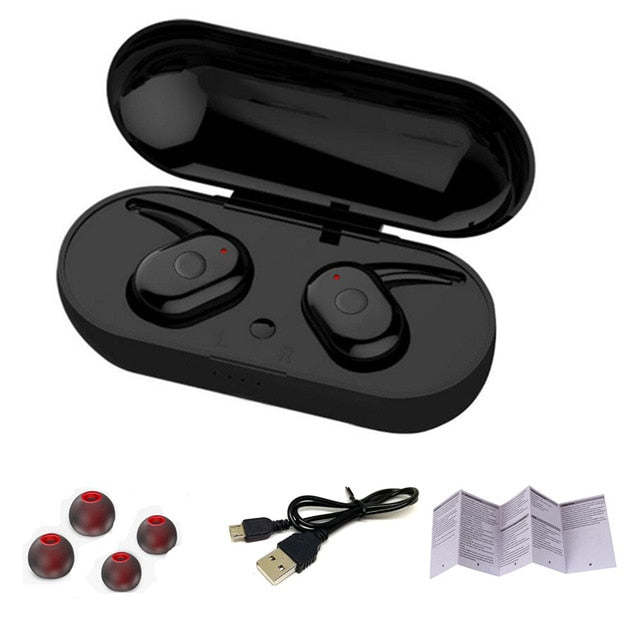 Headphones Bluetooth 5.0 Wireless Earphones Sports Earphone 3D Stereo Sound Earbud with Portable Mic and Charging box - Amzon World