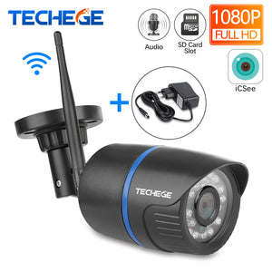 Techege WIFI IP Camera Audio Record 1080P HD Network 2.0MP Wireless Camera Onvif Night Vision Waterproof Camera TF Card Storage - Amzon World