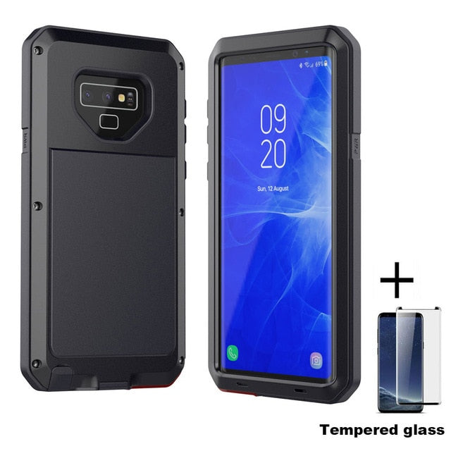Tempered glass+Full Protective Luxury Doom Armor Metal Case Shockproof Cover For Samsung S7 S8 S10 S10Plus S9 S9Plus Note8 Note9 - Amzon World