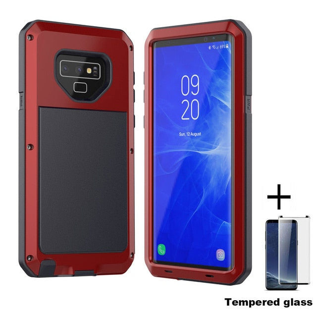 Tempered glass+Full Protective Luxury Doom Armor Metal Case Shockproof Cover For Samsung S7 S8 S10 S10Plus S9 S9Plus Note8 Note9 - Amzon World