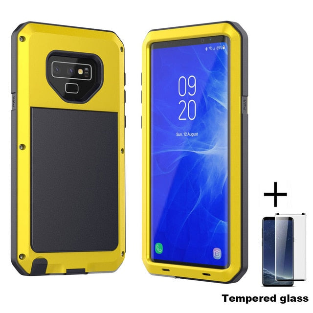 Tempered glass+Full Protective Luxury Doom Armor Metal Case Shockproof Cover For Samsung S7 S8 S10 S10Plus S9 S9Plus Note8 Note9 - Amzon World