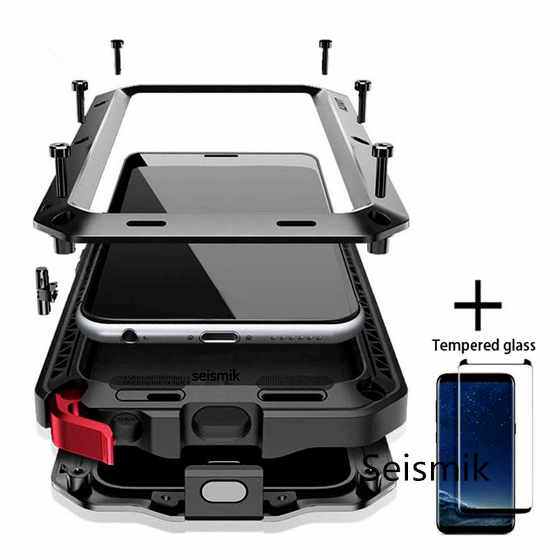 Tempered glass+Full Protective Luxury Doom Armor Metal Case Shockproof Cover For Samsung S7 S8 S10 S10Plus S9 S9Plus Note8 Note9 - Amzon World