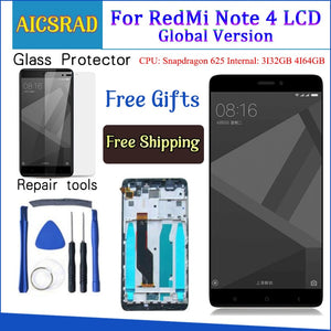 Tested LCD Display +Frame For Xiaomi Redmi Note 4 Global Version Snapdragon 625 Touch Screen LCD Digitizer Redmi Note 4X - Amzon World