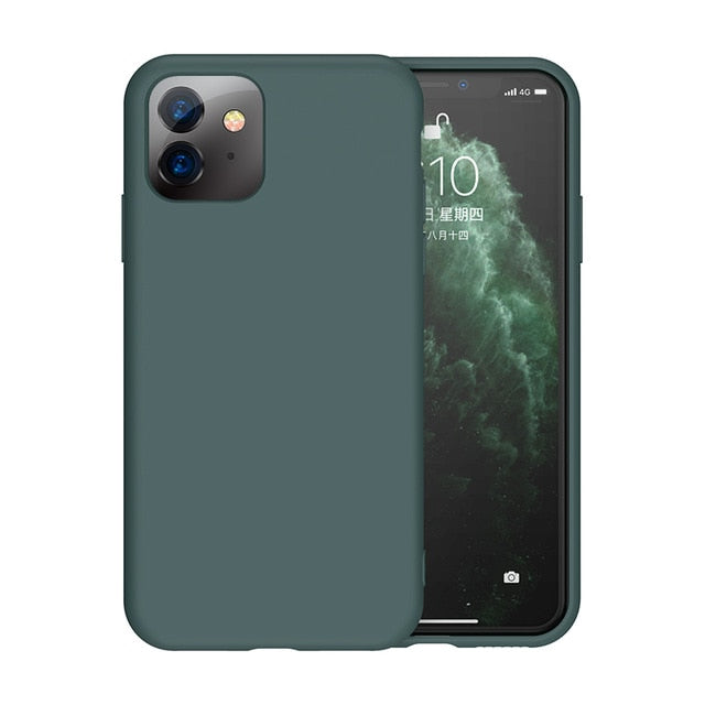 Thin Soft Case For iPhone 7 8 6 6s Plus 5S 4 Original Liquid Silicone Cover Candy Color Coque Capa For iPhone X Xs 11 Pro Max XR - Amzon World