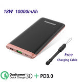 Trim PBD01 Power Bank 18W Portable Charger 10000mAh Quick Charge 3.0 with PD3.0 for iPhone X,Samsung - Amzon World
