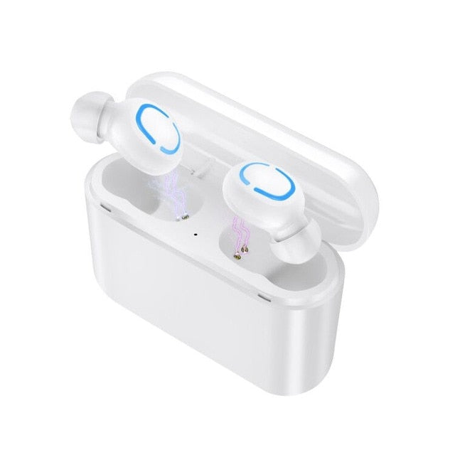 True Bluetooth 5.0 Earphone HBQ TWS Wireless Headphons Sport Handsfree Earbuds 3D Stereo Gaming Headset With Mic Charging Box - Amzon World