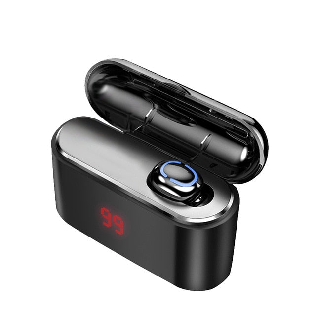 True Bluetooth 5.0 Earphone HBQ TWS Wireless Headphons Sport Handsfree Earbuds 3D Stereo Gaming Headset With Mic Charging Box - Amzon World