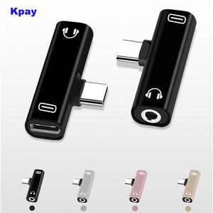 Type C to Type-C 3.5mm Aux Audio Charge Adapter for Huawei P30 P20 Pro Xiaomi Mi 8 6 Samsung S8 S9 Plus 3.5mm Headphone Adapter - Amzon World