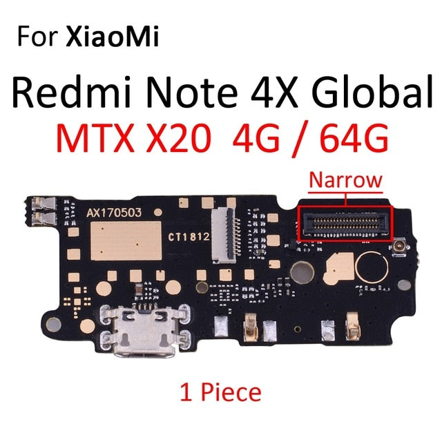 USB Power Charging Connector Plug Port Dock Flex Cable For Xiaomi Redmi 2 2A 3S 4A 4X 5A Note 4X Global 2 4 Note 3 Pro 5A - Amzon World