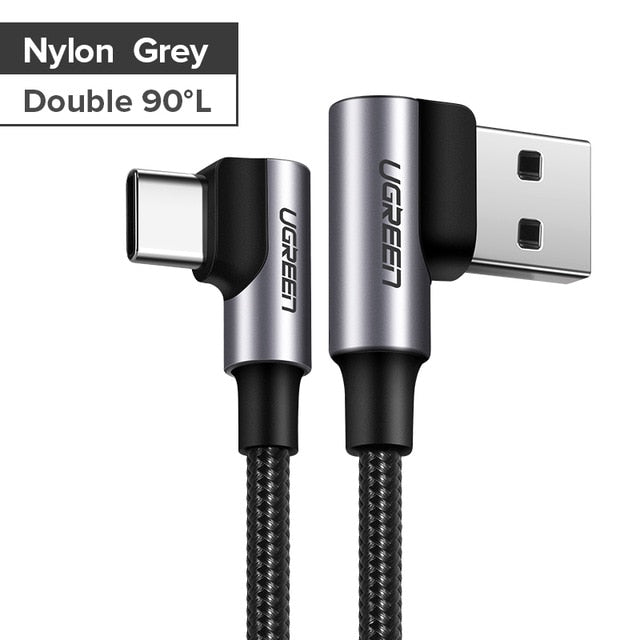 3A USB Type C 90 Degree USB C Cable for Samsung Galaxy S10 S9 Plus Xiaomi Mi 8 6 MAX 3 LG USB C Fast Charging Data Cable - Amzon World