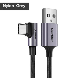 3A USB Type C 90 Degree USB C Cable for Samsung Galaxy S10 S9 Plus Xiaomi Mi 8 6 MAX 3 LG USB C Fast Charging Data Cable - Amzon World