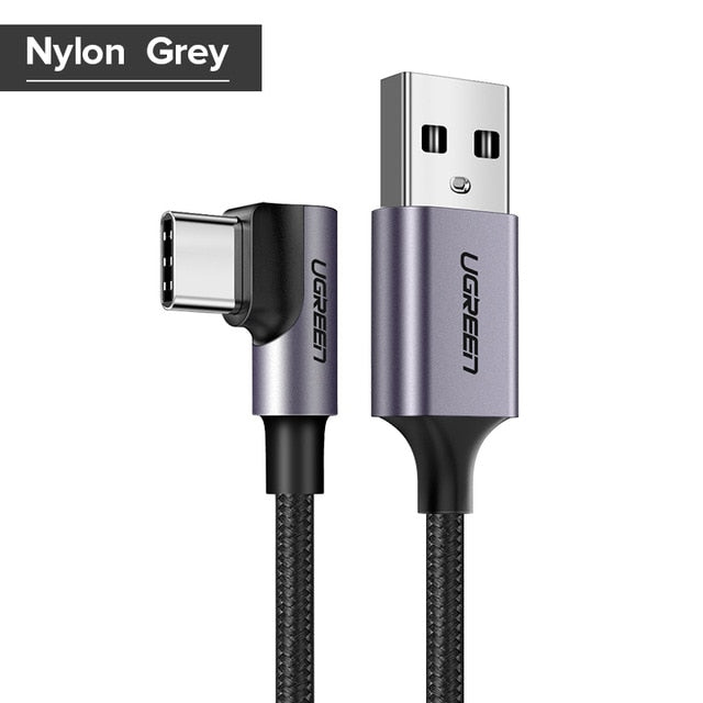 3A USB Type C 90 Degree USB C Cable for Samsung Galaxy S10 S9 Plus Xiaomi Mi 8 6 MAX 3 LG USB C Fast Charging Data Cable - Amzon World
