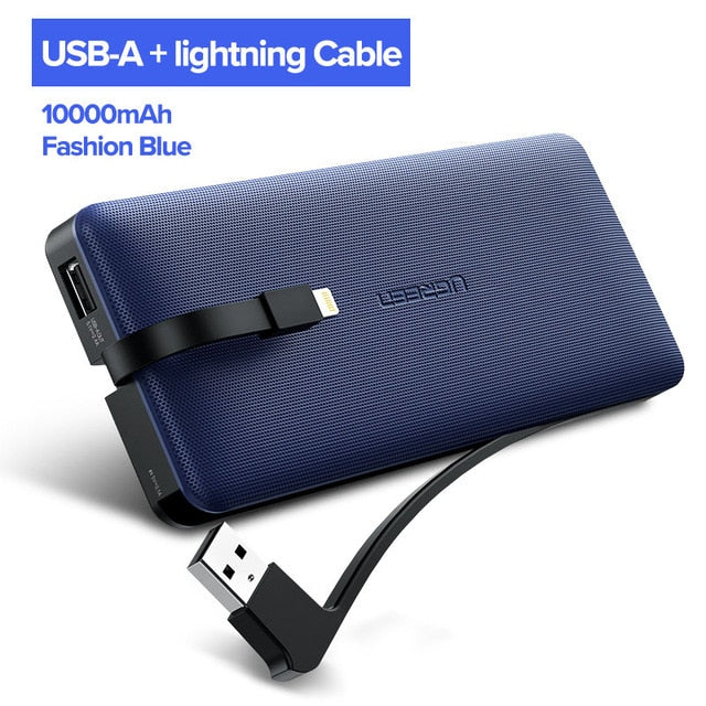 Ugreen Power Bank 10000mAh For iPhone X 7 Xiaomi External Battery Pack Powerbank For USB iPhone Cable Portable Charger Poverbank - Amzon World