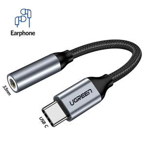 Ugreen Type c to 3.5mm Headphone jack 3.5 AUX USB C Cable For Huawei P30 pro Xiaomi Mi 9 8 se Oneplus 7 pro Audio USB C Adapter - Amzon World