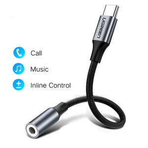 Ugreen Type c to 3.5mm Headphone jack 3.5 AUX USB C Cable For Huawei P30 pro Xiaomi Mi 9 8 se Oneplus 7 pro Audio USB C Adapter - Amzon World