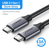 USB 3.1 Type C to USB C Cable for Samsung S9 S8 Note 9 8 60W PD Quick Charge 4.0 USB-C Fast Charger Cable for MacBook Pro - Amzon World