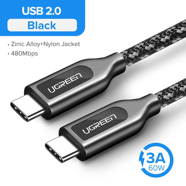 USB 3.1 Type C to USB C Cable for Samsung S9 S8 Note 9 8 60W PD Quick Charge 4.0 USB-C Fast Charger Cable for MacBook Pro - Amzon World