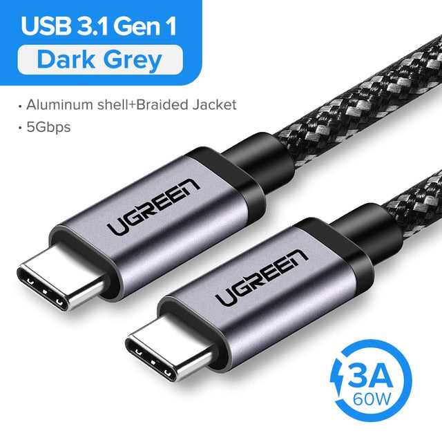 USB 3.1 Type C to USB C Cable for Samsung S9 S8 Note 9 8 60W PD Quick Charge 4.0 USB-C Fast Charger Cable for MacBook Pro - Amzon World
