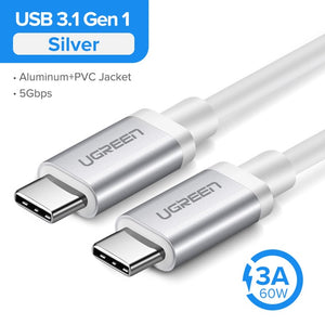 USB 3.1 Type C to USB C Cable for Samsung S9 S8 Note 9 8 60W PD Quick Charge 4.0 USB-C Fast Charger Cable for MacBook Pro - Amzon World