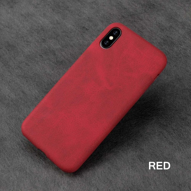 Ultra Thin Phone Cases For iPhone 6S 6 7 8 Plus XS Max Cover Leather Skin Soft TPU Silicone Case For iPhone XR X Shell - Amzon World
