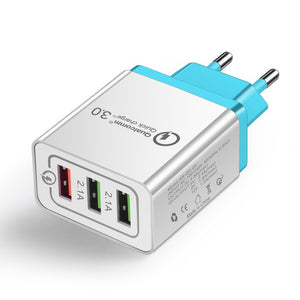 Universal 18 W USB Quick charge 3.0 5V 3A for Iphone 7 8  EU US Plug Mobile Phone Fast charger charging for Samsug s8 s9 Huawei - Amzon World