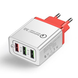 Universal 18 W USB Quick charge 3.0 5V 3A for Iphone 7 8  EU US Plug Mobile Phone Fast charger charging for Samsug s8 s9 Huawei - Amzon World