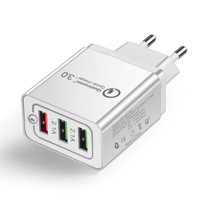 Universal 18 W USB Quick charge 3.0 5V 3A for Iphone 7 8  EU US Plug Mobile Phone Fast charger charging for Samsug s8 s9 Huawei - Amzon World
