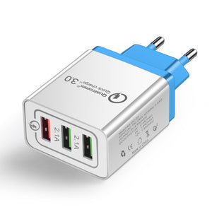 Universal 18 W USB Quick charge 3.0 5V 3A for Iphone 7 8  EU US Plug Mobile Phone Fast charger charging for Samsug s8 s9 Huawei - Amzon World