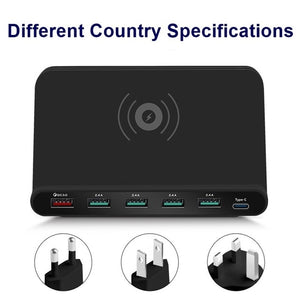 Universal 60W Qi Wireless Charger For Iphone X XS MAX Multi USB Cargador Movil Quick Charge 3.0 Fast Chargeur For Samsung S9 S8 - Amzon World