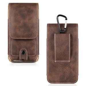 Universal Pouch Leather phone Case For iphone XS X 6 7 8 plus Waist Bag Magnetic holster Belt Clip phone cover for redmi 5 plus - Amzon World