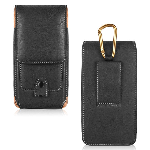 Universal Pouch Leather phone Case For iphone XS X 6 7 8 plus Waist Bag Magnetic holster Belt Clip phone cover for redmi 5 plus - Amzon World