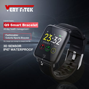 VERYFiTEK Q9 Blood Pressure Heart Rate Monitor Smart Watch IP67 Waterproof Sport Fitness Trakcer Watch Men Women Smartwatch - Amzon World