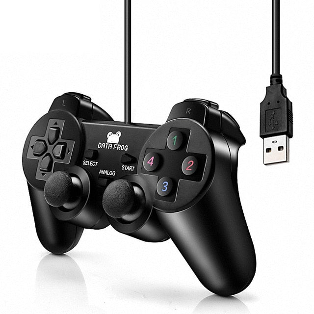 Vibration Joystick Wired USB PC Controller For PC Computer Laptop  For WinXP/Win7/Win8/Win10 For Vista Black Gamepad - Amzon World
