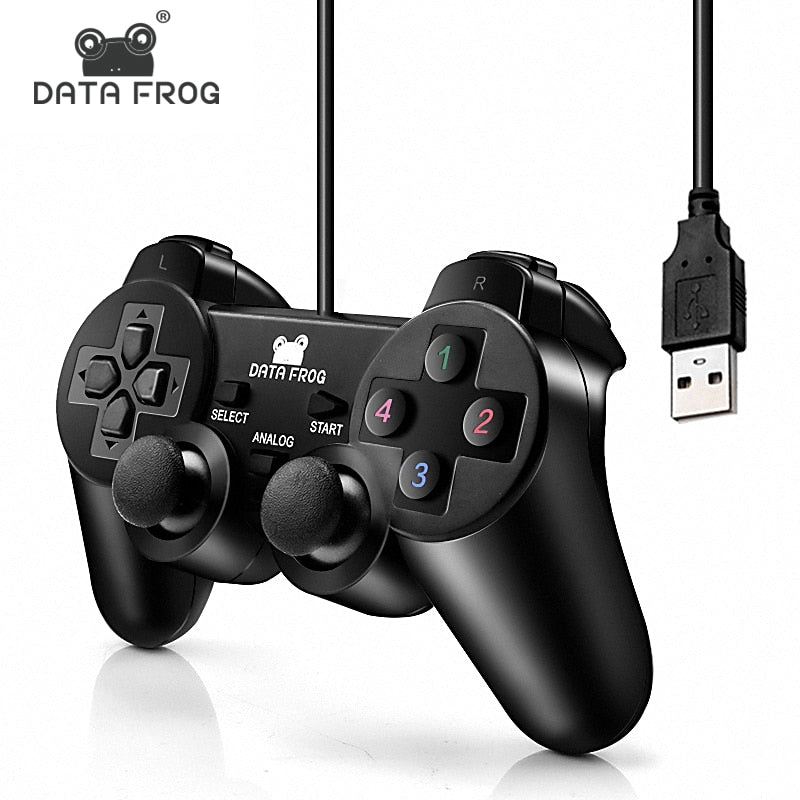 Vibration Joystick Wired USB PC Controller For PC Computer Laptop  For WinXP/Win7/Win8/Win10 For Vista Black Gamepad - Amzon World