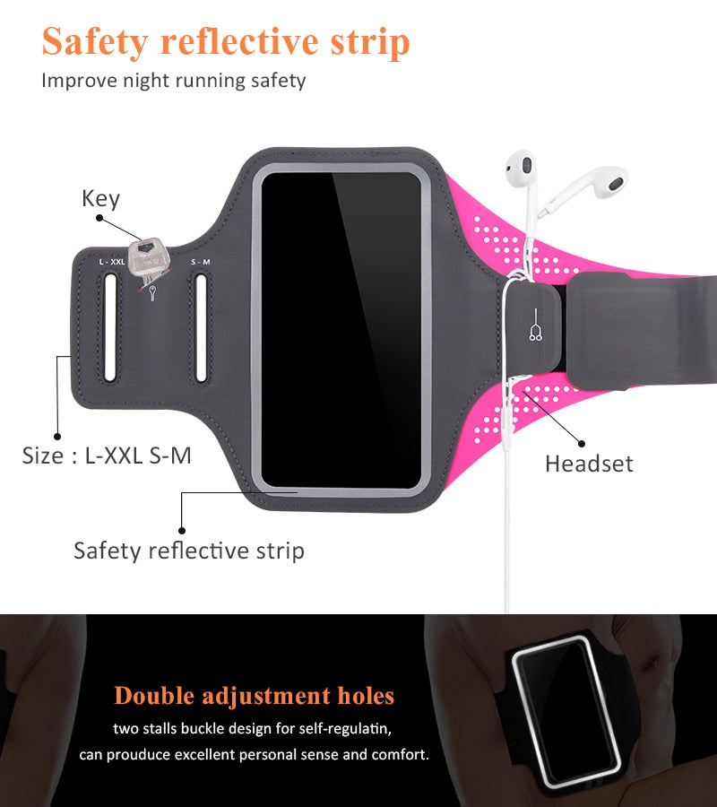 Waterproof Sports Armband Phone Case For iPhone 6 7 8 X For Samsung For Huawei Universal Sport Phone Case Arm Band Running - Amzon World