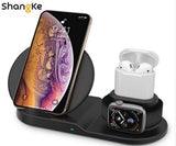 Wireless Charger,3 in 1 Wireless Charging Stand for Apple Watch,Charging Station for Airpods,Fast Wireless Charger Dock (Black) - Amzon World