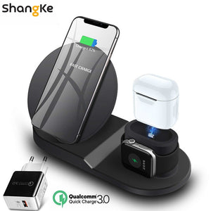 Wireless Charger Stand for iPhone AirPods Apple Watch, Charge Dock Station Charger for Apple Watch Series 4/3/2/1 iPhone X 8 XS - Amzon World