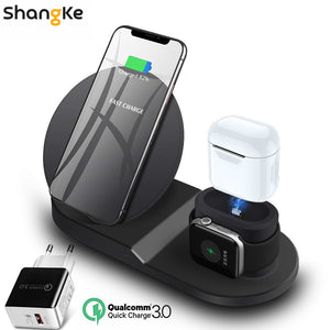Wireless Charger Stand for iPhone AirPods Apple Watch, Charge Dock Station Charger for Apple Watch Series 4/3/2/1 iPhone X 8 XS - Amzon World
