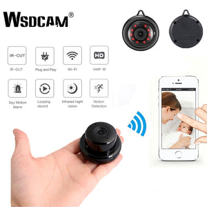 Wsdcam Home Security MINI WIFI 1080P IP Camera Wireless Small CCTV Infrared Night Vision Motion Detection SD Card Slot Audio APP - Amzon World