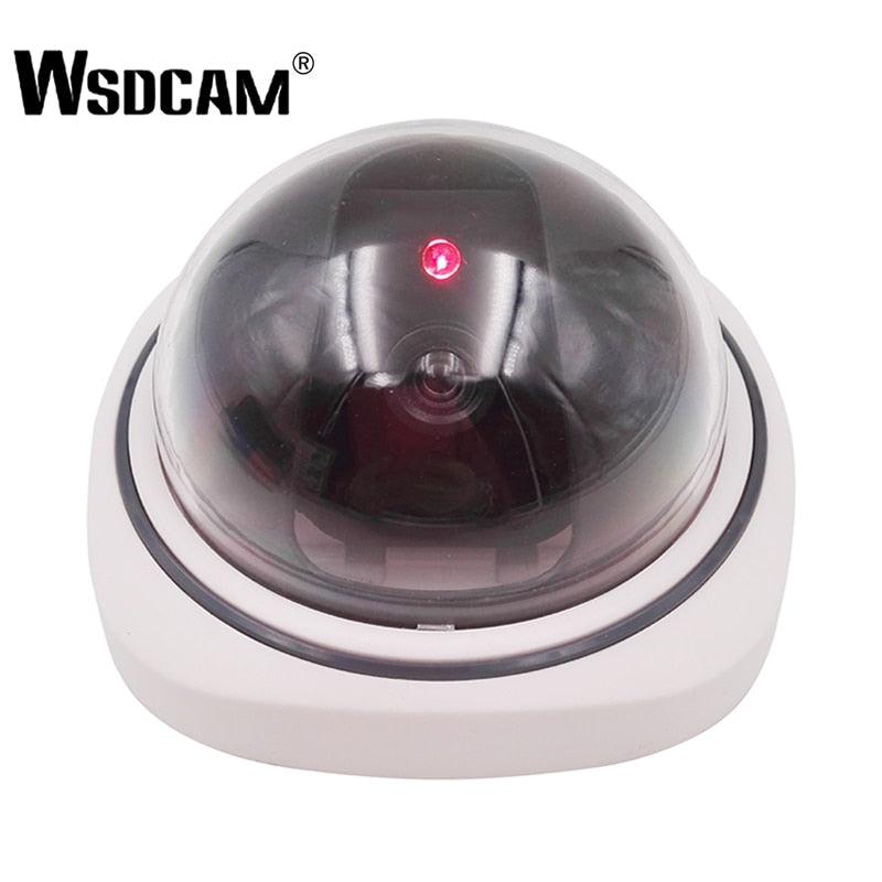 Wsdcam Plastic Smart Indoor/Outdoor Dummy Surveillance Camera Home Dome Fake CCTV Security Camera with Flashing Red LED Lights - Amzon World