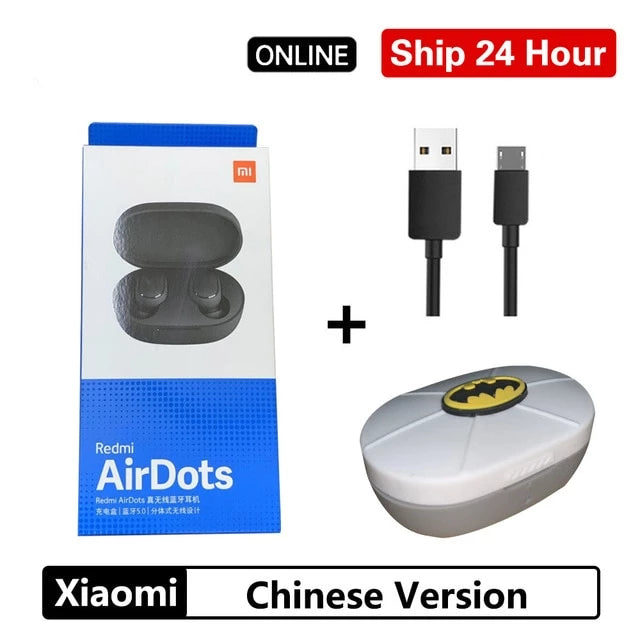 Xiaomi Redmi Airdots TWS Bluetooth 5.0  Earphone Stereo Wireless Active Noise Cancellation With Mic Handsfree Earbuds AI Control - Amzon World