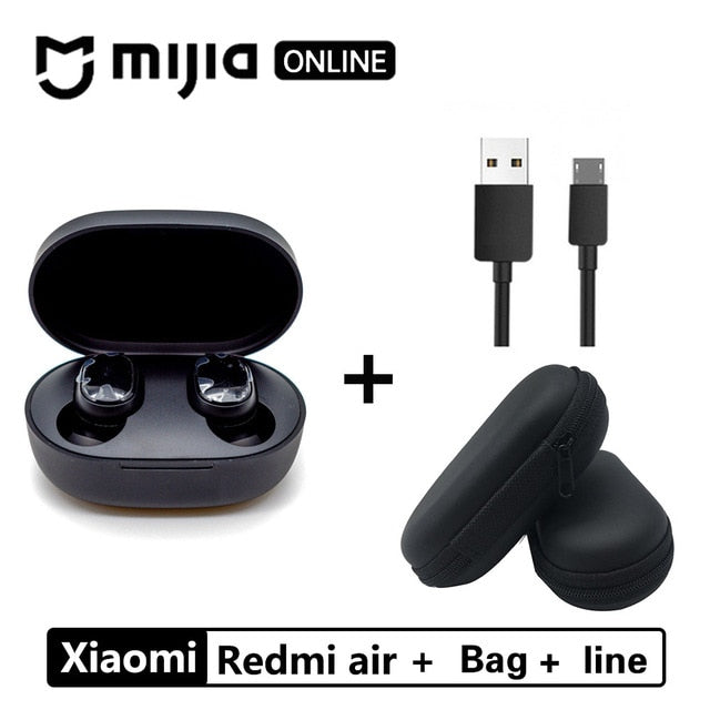Xiaomi Redmi Airdots TWS Bluetooth 5.0  Earphone Stereo Wireless Active Noise Cancellation With Mic Handsfree Earbuds AI Control - Amzon World