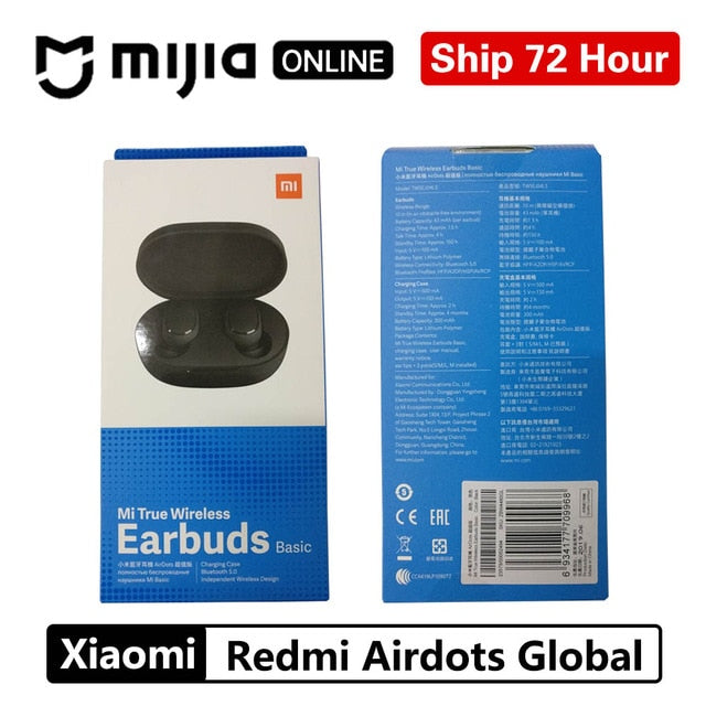 Xiaomi Redmi Airdots TWS Bluetooth 5.0  Earphone Stereo Wireless Active Noise Cancellation With Mic Handsfree Earbuds AI Control - Amzon World