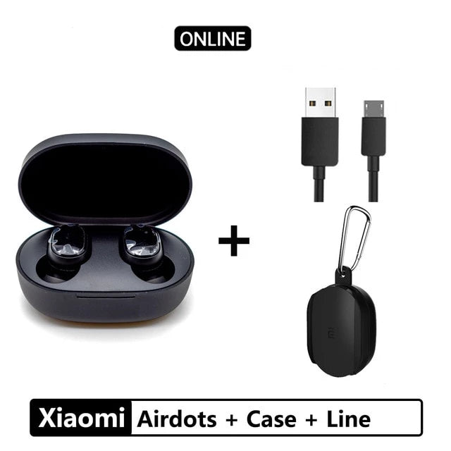 Xiaomi Redmi Airdots TWS Bluetooth 5.0  Earphone Stereo Wireless Active Noise Cancellation With Mic Handsfree Earbuds AI Control - Amzon World