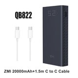 Xiaomi ZMI Powerbank Power Bank 20000 MAh Quick Charge QC3.0 Xiao mi Battery Dual USB 27W 20000mah QB822 For iPhone iPad Laptop - Amzon World